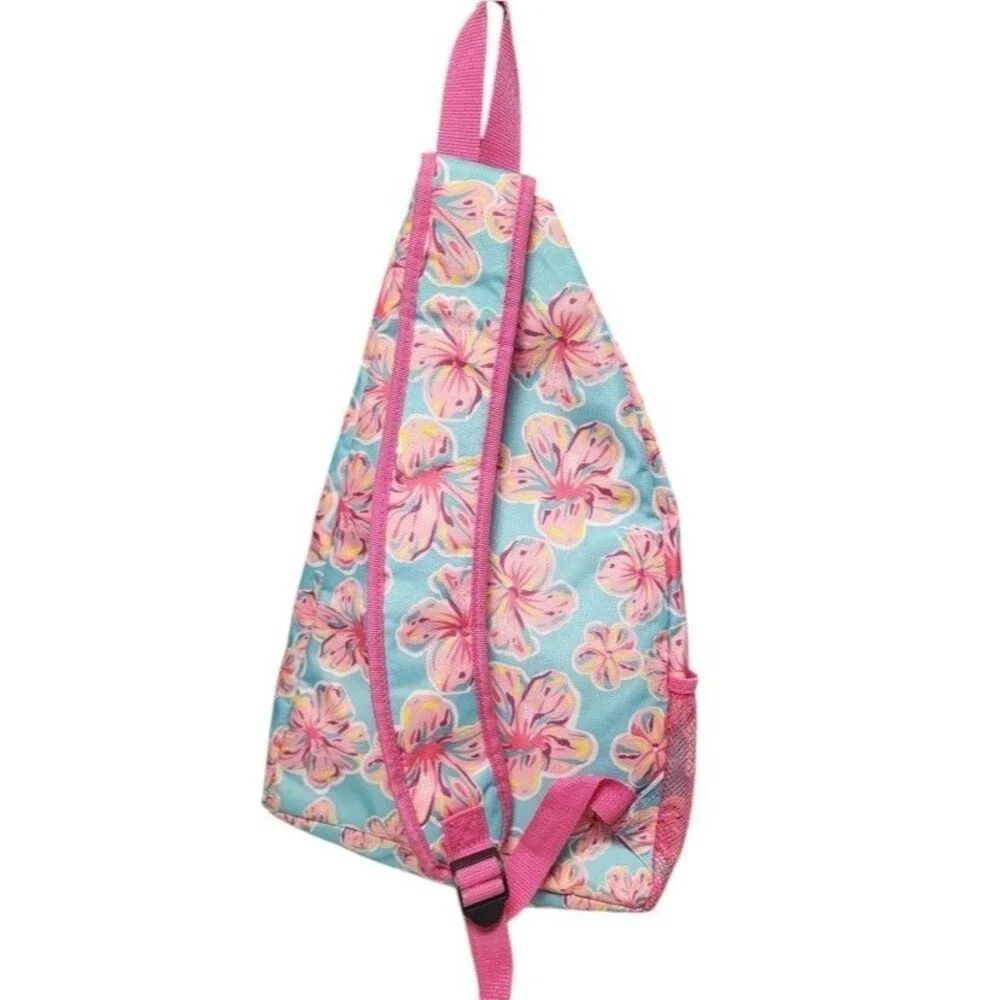 Simply Southern Hibiscus Sling Backpack Teardrop Shape Single-Strap Shoulder Bag